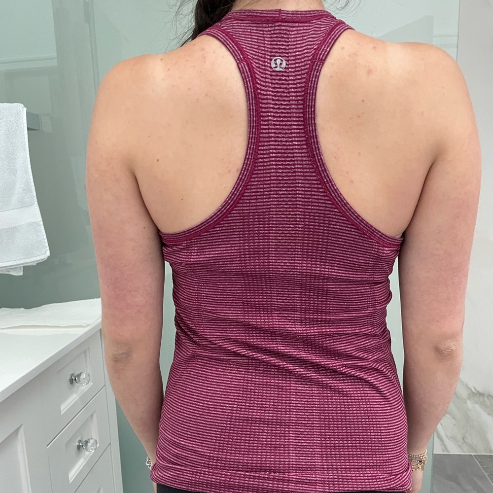 Burgundy Striped Lululemon Tank